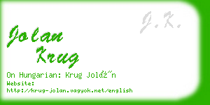 jolan krug business card